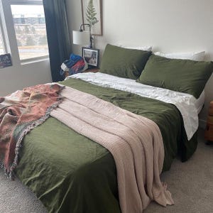 Handmade Linen Duvet Cover Set: Solid Color Stonewashed Bedding