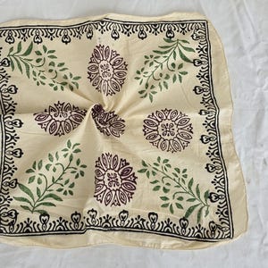 Moosgrün Block print Bandanas Boho Stil Baumwolle Halstuch Baumwolle Halstuch Baumwolle quadratischer Schal Geschenk Taschentuch Einzigartiges Design