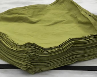 Moss Green Cotton Napkins: Soft Stonewashed Cloth, Wedding Party Decor