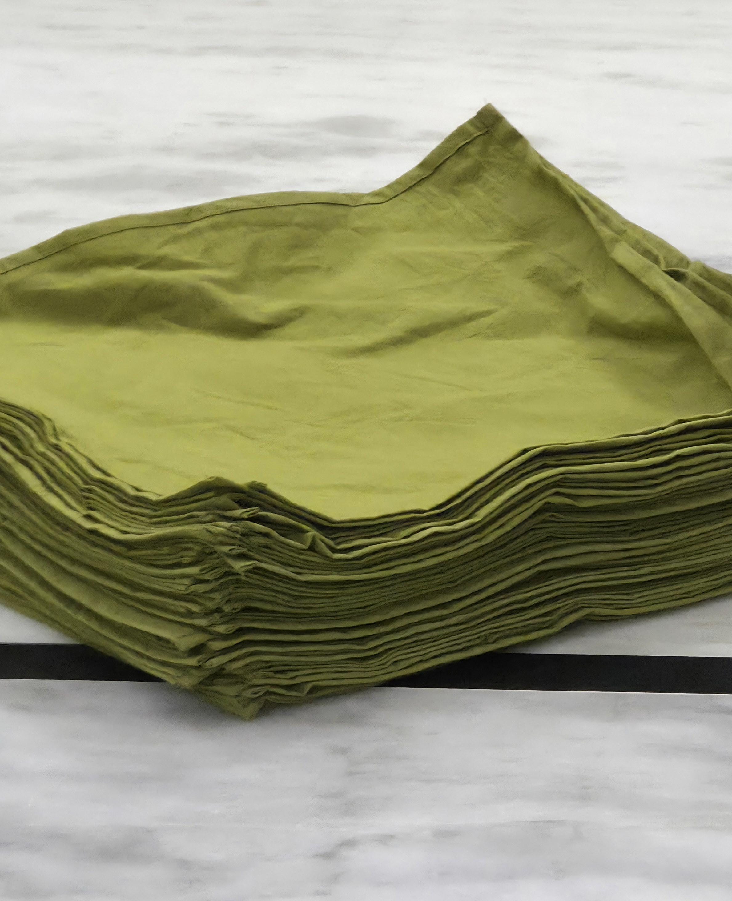 Caspari Tovaglioli Di Carta Eco-Lino - Verde Muschio, Confezione Da 12 - Assorbenti, Biodegradabili, Stampati In Germania