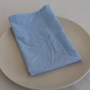 Sky Blue Cotton Napkins (20x20 in) - Set of 100 - Stone Washed Wedding Table Decor