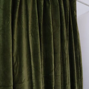 Handmade Dark Green Velvet Curtain Panel: Cotton Window or Door Drape