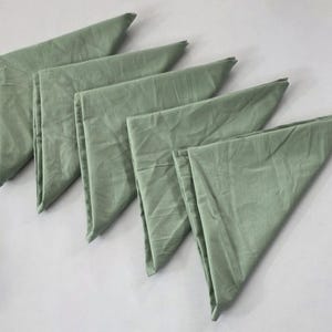 Sage Green Cotton Napkins: Softened Stonewashed Cloth, Handmade