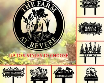 Custom Metal Farm & Vegetable Yard Decor, Gift for farm, Vegetable Garden Gift, Personalized Garden Sign, Farmhouse Yard Decor, Gift for mom