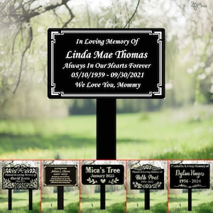 Personalized In Loving Memory Outdoor, In Loving Memory Yard Sign, Custom Name, Dates & Message Garden Decor, Sympathy Gift, Memorial Photo