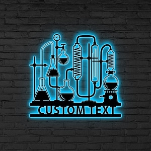 Custom Chemistry Lab Sign Led Light, Personalized Scientist Wall Art, Gift for Chemist, Science Lab Wall,Gift for Science Lover,Teacher Gift