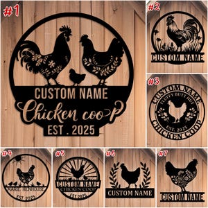 Custom Chicken Coop Sign Personalized Metal Hen House Farm Decor Chicken Coop Name Sign Chicken Coop Decor Metal Hen House Sign Chicken Farm