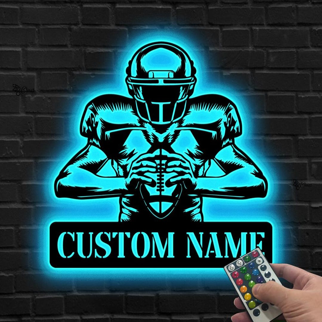 Sports Sign Custom Football LED Sign, Personalized Player Neon Light, Gift for Son ...