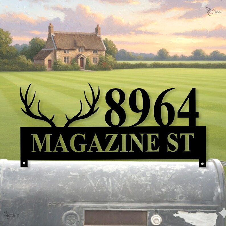 Custom Metal Mailbox Topper – Personalized Address Sign, Outdoor Decor ...