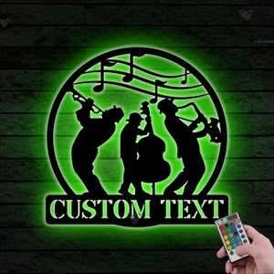 Custom Jazz Band Metal Wall Art LED Light Music Band Sign Home Decor Music Classical Room Decor Music Room Decor Birthday Gift Dad Gifts