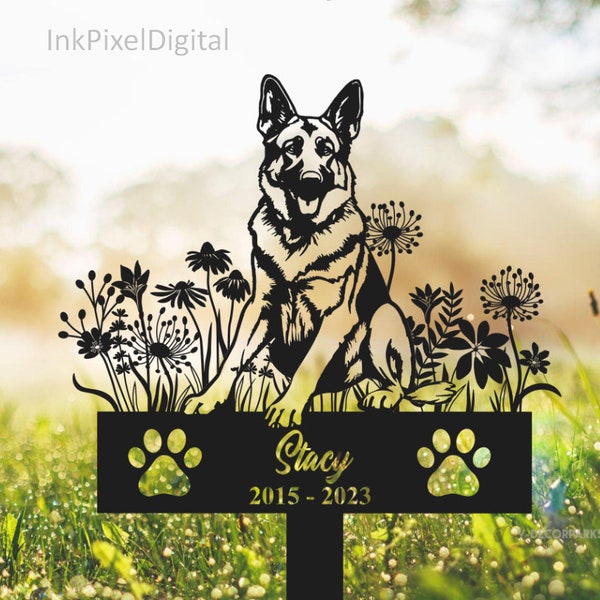 Personalized Dog Memorial Stake,German Shepherd Sign,Dog Loss German Shepherd Memorial Stake,Sympathy Sign,Grave Marker,Remembrance Stake