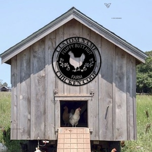 Custom Chicken Metal Sign,Farm house Decor,Personalized Chicken Coop Sign Name,Chicken coop Wall Art,Hen house Sign,Farm Sign,Barn Decor