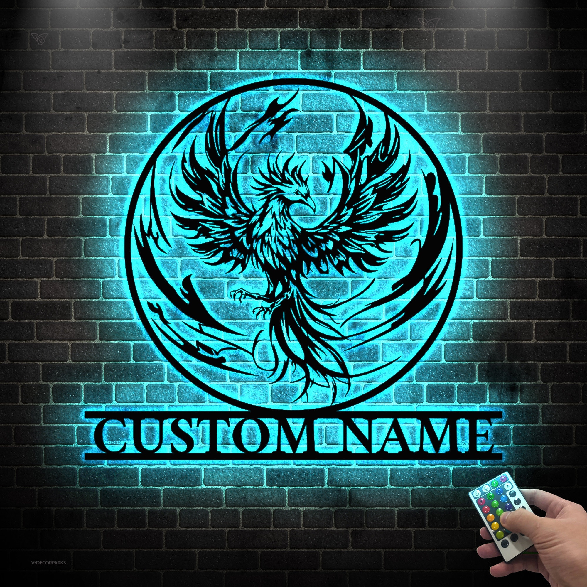 Custom Phoenix Metal Sign, LED Wall Decor - Etsy Israel