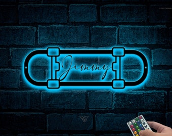 Skateboard Custom Metal Sign,Personalized Skateboarding Name Sign Skateboard Decoration, Custom Skateboard Art, Skateboard Deck,Gift for son