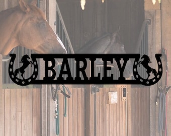 Personalized Horse Stall Name Plate, Farmhouse Steel Sign