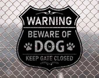 Warnschild \"Beware Of Dog\" – 2 Stück, Aluminium, 25,4 X 8,9 Cm, Für Zaun & Tor