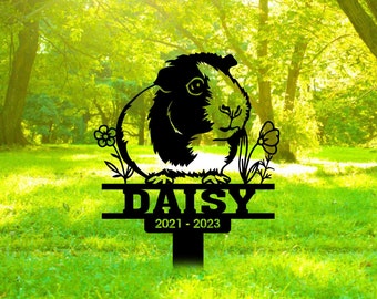 Custom Guinea Pig Memorial Stake, Guinea Pig Yard Stake, Guinea Pig Pet Memorial Marker, Metal Hamster Memorial Stake, Grave Marker