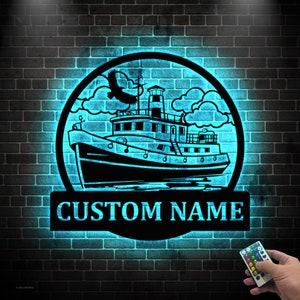 Custom Tugboat Ship Metal Wall Art, Tugboat Metal Wall Art, Tugboat Art Marine Ship Gift Tugboat Lover Gift Home Decor Father&#39;s day gift