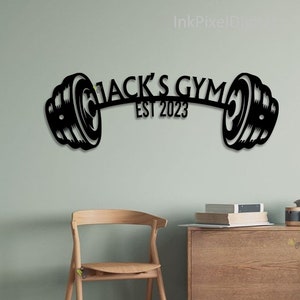 Custom Gym Metal Sign Gym Sign,Powerlifting Sport Metal Wall Art,Personalized Gym Name Sign,Cross Fit Sign,Fitness Home Decor,Dads Gift