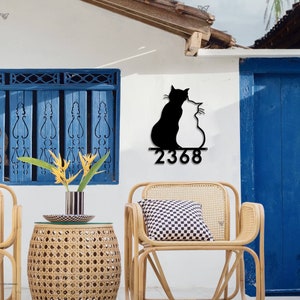 Katzen Haus Adresse Zeichen Benutzerdefinierte Haus Nummer Zeichen Adresse Nummer Zeichen Tür Nummer Zeichen Katze Willkommen Zeichen Katzenliebhaber Geschenk Einweihungsparty Geschenk