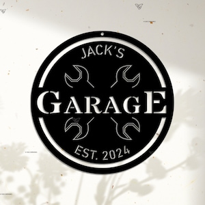 Personalized Garage Sign, Metal Sign for Garage, Custom Wrench Mechanic Sign, Workshop Sign Personalized,Garage Decor,Gift for dad