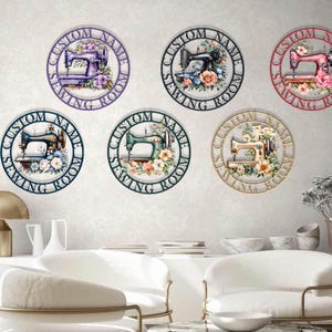 Gepersonaliseerd metalen bord naaien, bord op maat quilten naaikamer decor, cadeau voor oma moeder, bord naaimachine, Moederdagcadeau ambachtelijke kamer