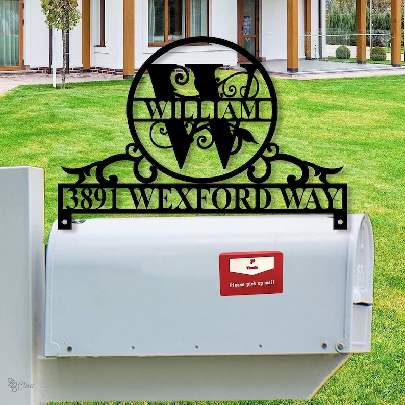 Custom Metal Mailbox Topper, Personalized Address Sign, Powder Coated ...
