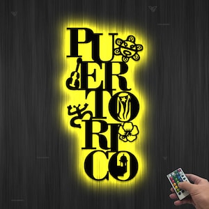 Frog Coqui Puerto Rico Taino Symbol Metal Wall Art LED Light Boriken Puerto Ricans Sign Home Decor Puerto Rico Lover Sign Birthday Gift
