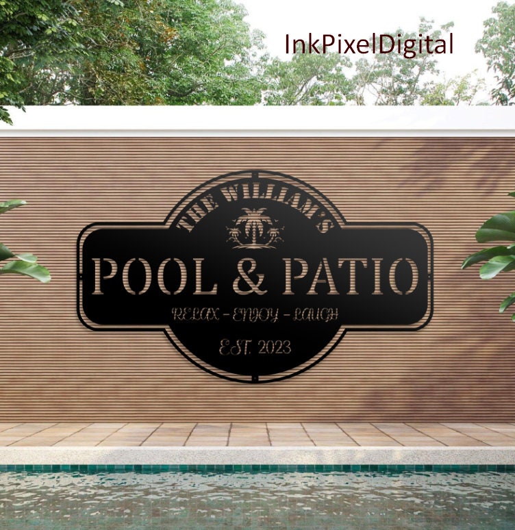 Pool Signs Custom Personalized Pool & Patio Sign, Patio Decor Swimming Pool Decor,custom ...