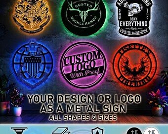 Custom Neon Metal Sign, LED Glow Wall Art for Business Branding and Room Decor
