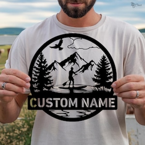 Custom Kayak Metal Sign Lake House Metal Sign, Gift for Kayaker, Lake House Decor, Lake Kayaking Sign with Name, Birthday Gift, Kayaker Gift