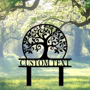 Custom Tree of Life Garden Sign, Personalized Tree Garden Sign, Tree of Life Metal Sign, Family tree sign, Gift for dad, Backyard tree sign