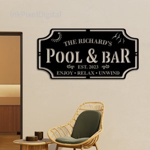 Enseigne personnalisée au bord de la piscine Enseigne pour piscine et patio