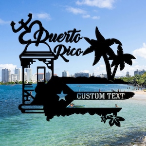 Personalized Puerto Rico Flag Metal Wall Art Puerto Rico Sign Custom Puerto Rico Lover Name Sign Decor Born in Puerto Rico Decor Home Decor