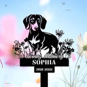 Custom Dachshund Memorial Stake,Pet Grave Markers,Dachshund Sign With Stake,Pet Loss Gift,Dog Sympathy Sign, Remembrance Stake, Dog Memorial