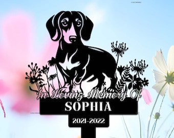 Custom Dachshund Memorial Stake,Pet Grave Markers,Dachshund Sign With Stake,Pet Loss Gift,Dog Sympathy Sign, Remembrance Stake, Dog Memorial