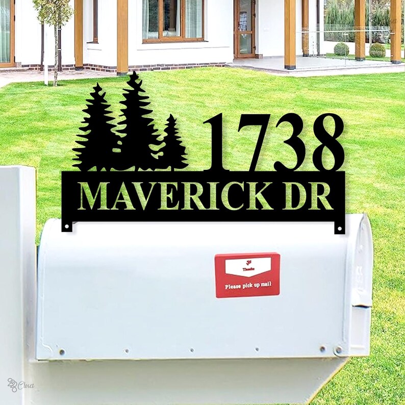 Custom Metal Mailbox Topper – Personalized Address Sign, Outdoor Decor ...