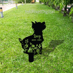 Personalized Yorkshire Terrier Dog Memorial Stake, Dog Name Sign, Sympathy Sign, Pet Grave Marker, Remembrance Stake,Yorkshire Terrier Sign