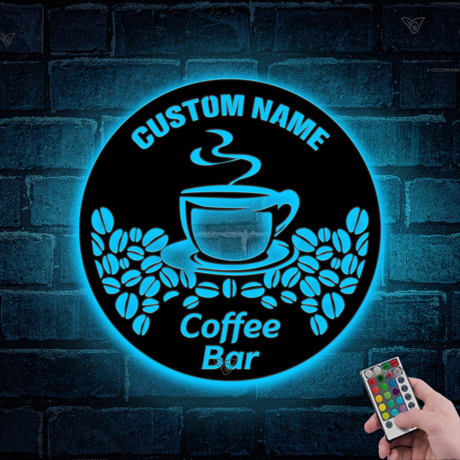 Targa In Legno Personalizzata Per Bar E Amanti Del Caffè - Cartello Rustico Con Scritte Caffè, Tè E Vino - Decorazione Da Parete 20/30/45 Cm