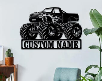 Custom Monster Truck Sign, Personalized Monster Truck Metal, Off-Road Truck Metal, Decor for Boy,Truck lover gift,Gift for son,Monster truck