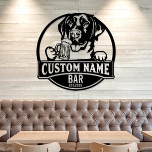 Custom Dog Bar Sign, Personalized Pub Metal Wall Art, Pet and Beer Sign, Dog Bar Wall Sign, Pet Name and Beer Sign, Beer dog sign, Bar sign