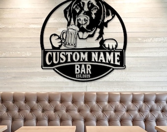 Custom Dog Bar Sign, Personalized Pub Metal Wall Art, Pet and Beer Sign, Dog Bar Wall Sign, Pet Name and Beer Sign, Beer dog sign, Bar sign