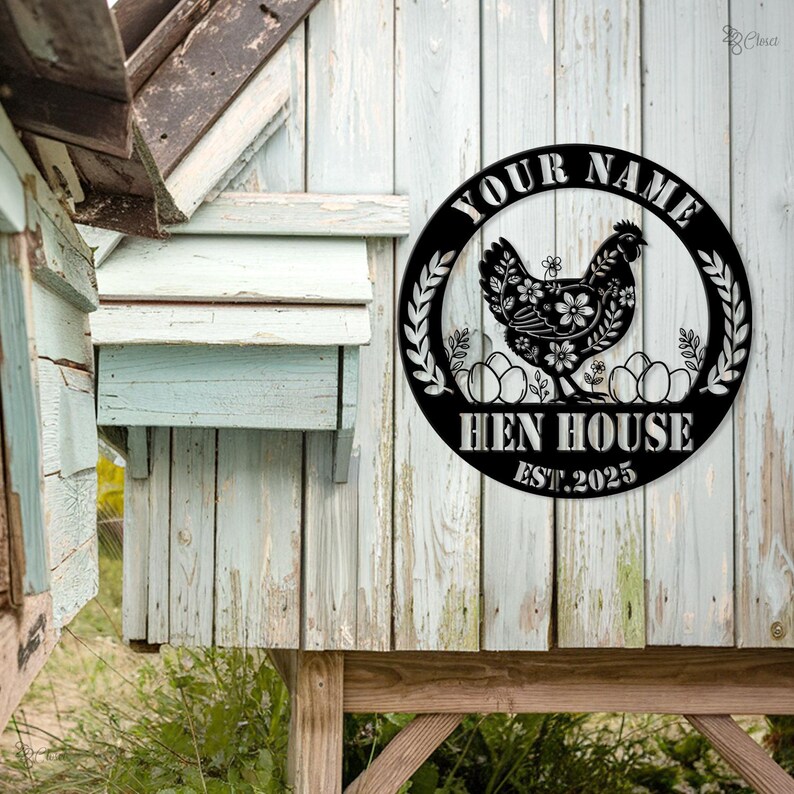 Hen Sign Personalized Chicken Coop Sign, Backyard Farm Decor, Custom Chicken ...