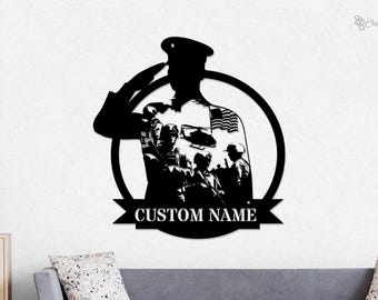 Custom Military Tribute Sign Personalized Veteran Wall Art Soldier Gift Military Tribute Veteran Day Gift Military Gifts Retirement Gift
