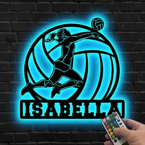 Custom Volleyball LED Sign, Volleyball Player Wall Light, Gift for daughter,Gift for Athlete Girl,Volleyball Girl Neon Light,Volleyball gift