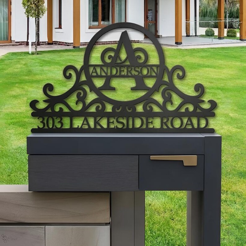 Custom Metal Mailbox Topper, Personalized Address Sign, Mailbox Decor ...