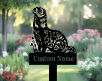 Custom Ferret Garden Sign, Metal Ferret Yard Stake, Animal Garden Decor, Gift for Ferret Lover, Decor ferret, Metal ferret,Pet memorial sign