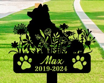 Personalized Pomeranian Memorial Stake, Powder-Coated Steel Pet Grave Marker