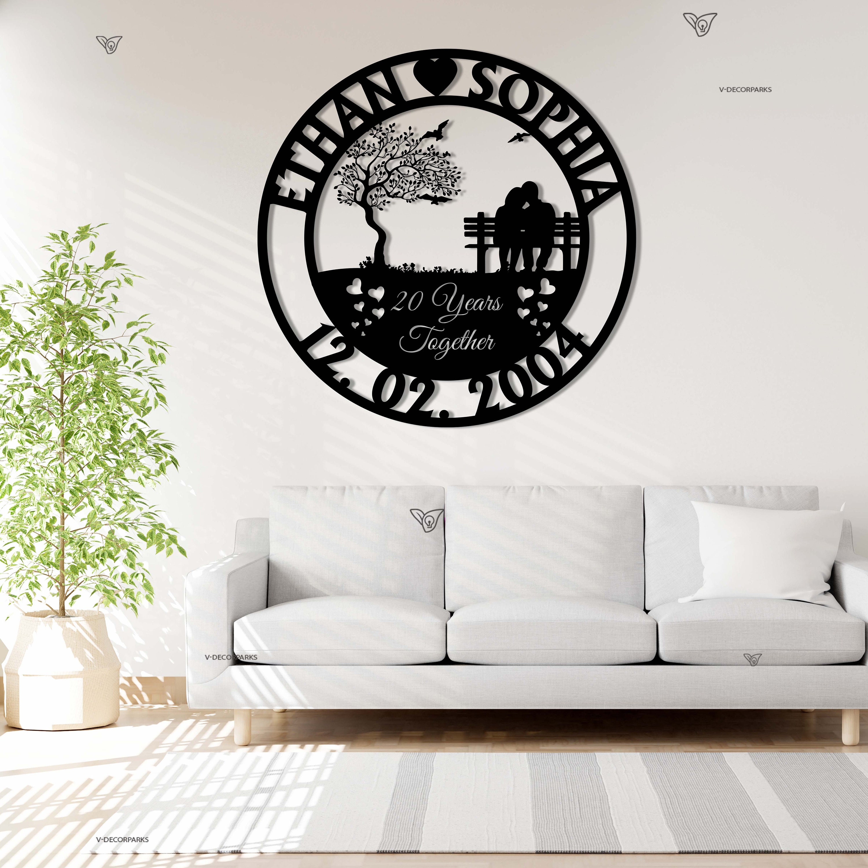 Personalized Wedding Anniversary Gift for Couple, Couple Metal Sign ...