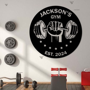 Custom Gym Sign, Personalized Gym Metal Wall Art, Workout Room Sign, Fitness Sign, Gym Wall Art, Powerlifting Workout Metal, Home Gym Decor